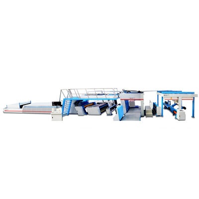 Hochgeschwindigkeits-Inline Single Facer Walzflächenlaminiermaschine mit Rollenzufuhr und präzise Lamination Genauigkeit für die Verpackungsproduktion